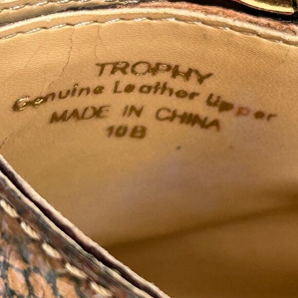 Unisa Leather Cork Heel Sandals Snake Print Buckle Open Toe Slip-On Size 10B - Picture 14 of 15